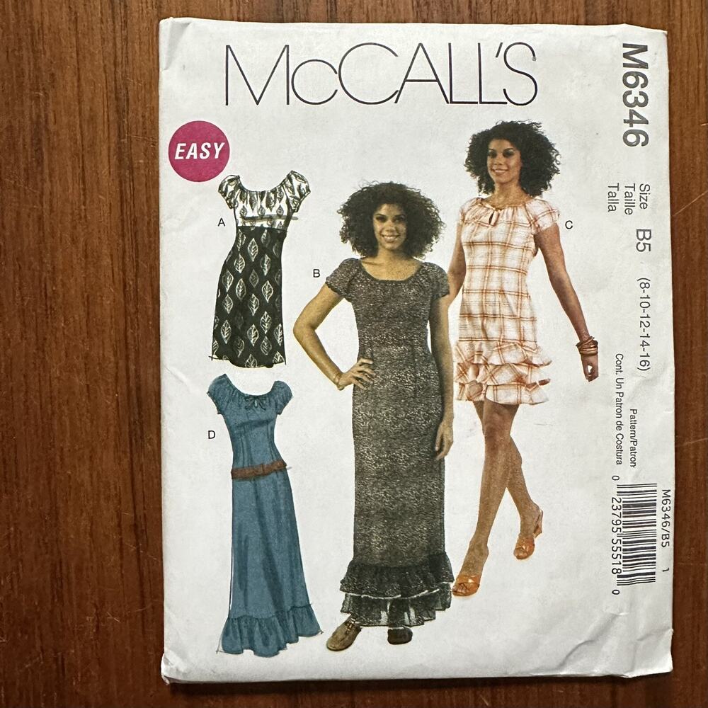 NEW McCall's Pattern Women's Sz 8-16 M6346 dress Uncut FF